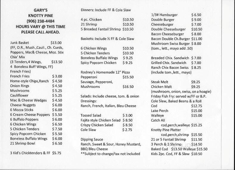 Gary's Knotty Pine Bar - Arnold, MI