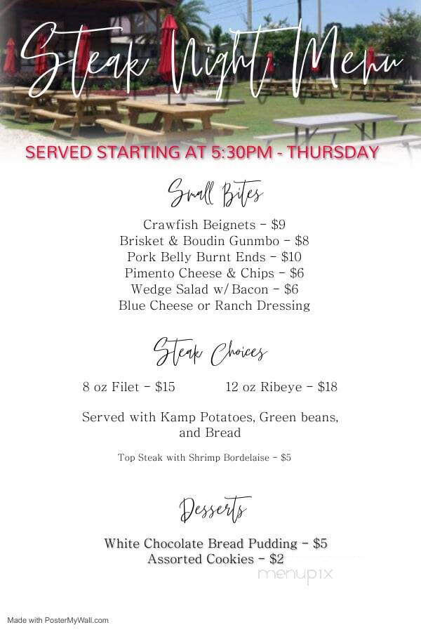 Kamp - River Ridge, LA menu_pic