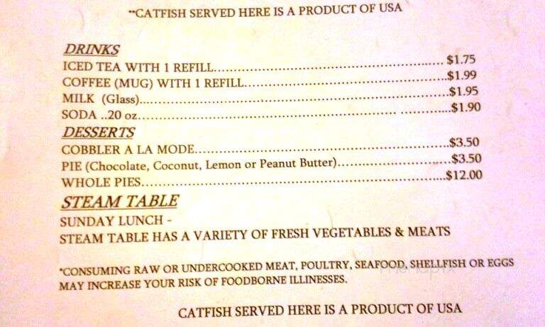 Quinn's Landing - Adger, AL menu_pic