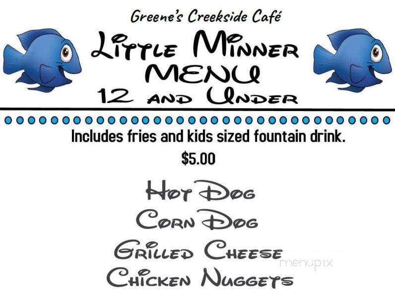 Greene's Creekside Cafe - Salt Lick, KY menu_pic
