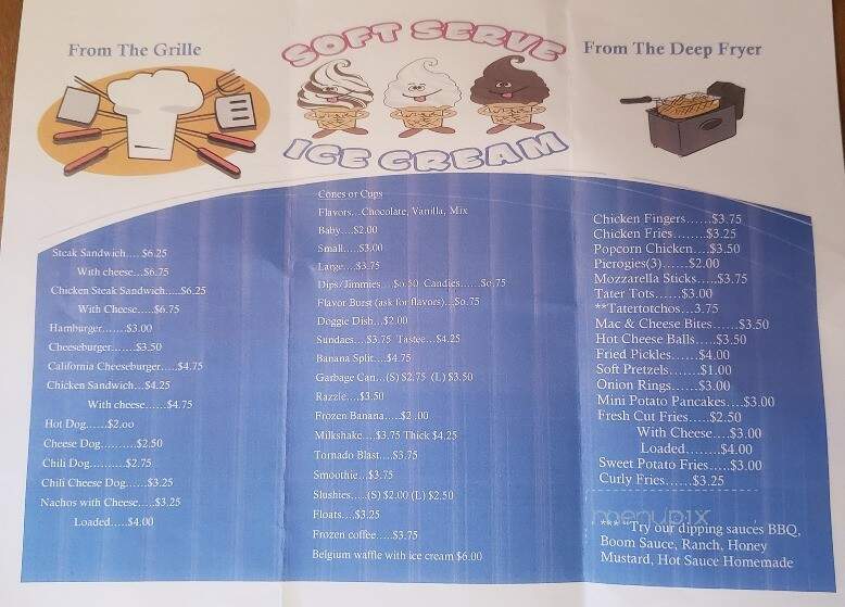 Valley Drive In Tasty Freeze - Shenandoah, PA menu_pic