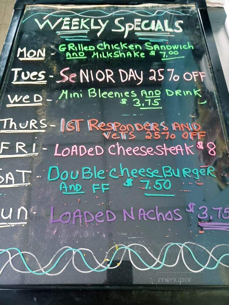 Valley Drive In Tasty Freeze - Shenandoah, PA menu_pic