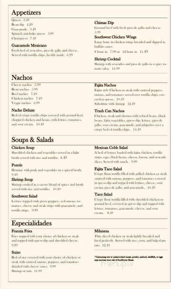 Los Chimas Mexican Restaurant - Marceline, MO menu_pic