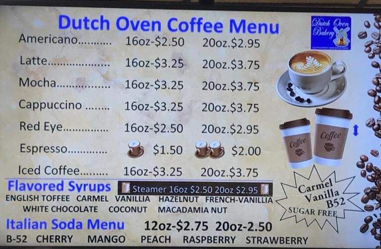 Dutch Oven Bakery & Coffee Shop - Platte, SD menu_pic