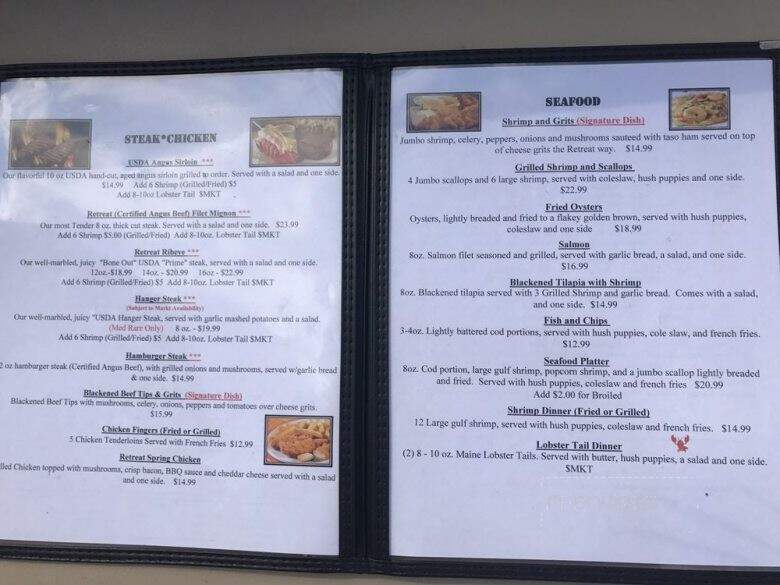 The Retreat At Colonel Creek - Ridgeway, SC menu_pic