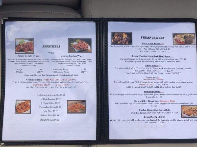 The Retreat At Colonel Creek - Ridgeway, SC menu_pic