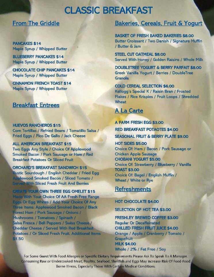 The Orchard Restaurant - Doubletree Hotel - Claremont, CA