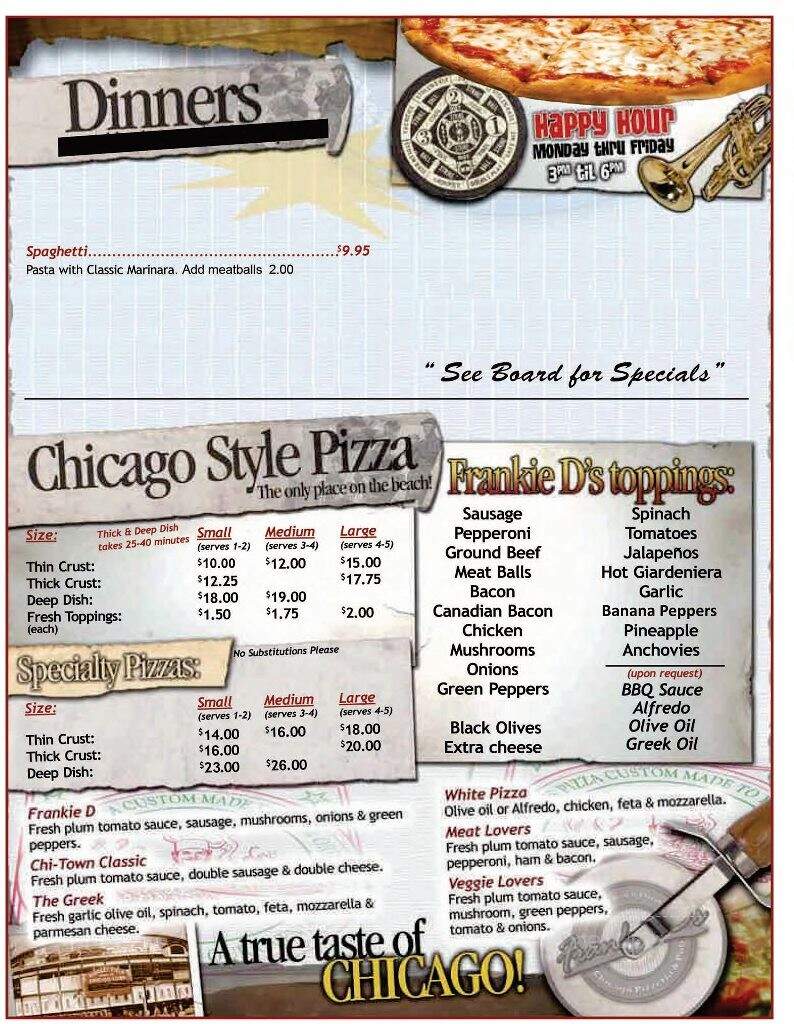Frankie D's Southport - Southport, FL menu_pic