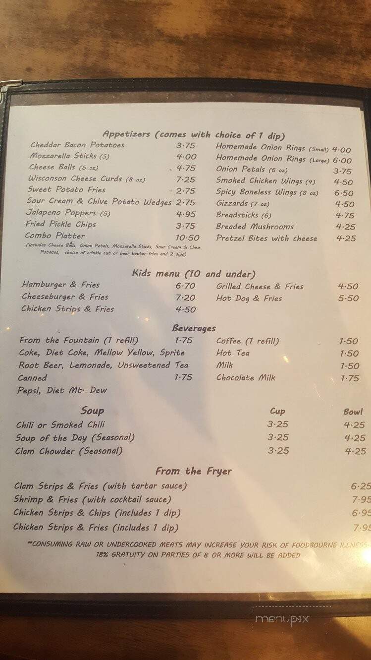 Jerry's Place - Belmond, IA menu_pic