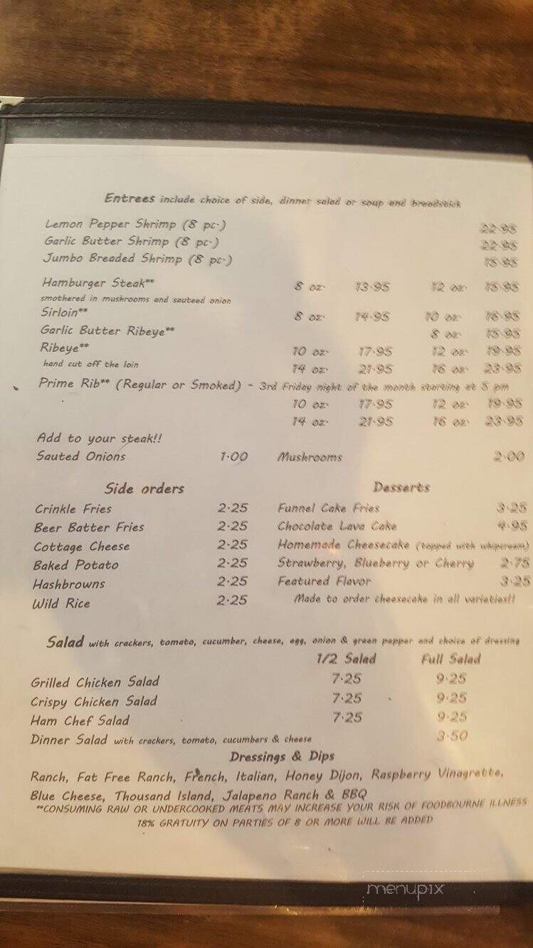 Jerry's Place - Belmond, IA menu_pic
