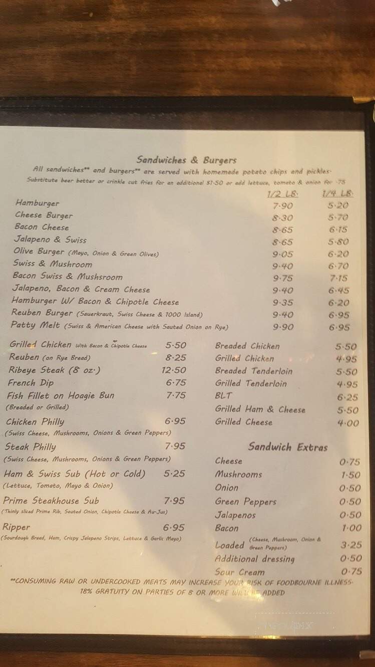 Jerry's Place - Belmond, IA menu_pic