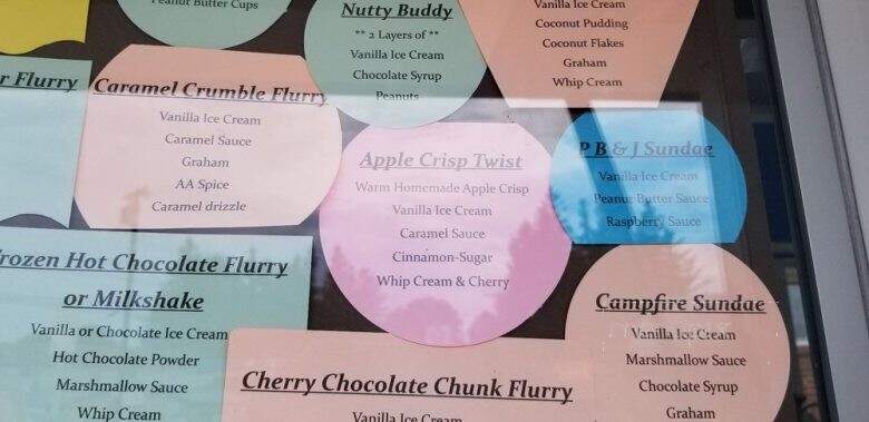 The Ice Cream Station - Berlin, PA menu_pic
