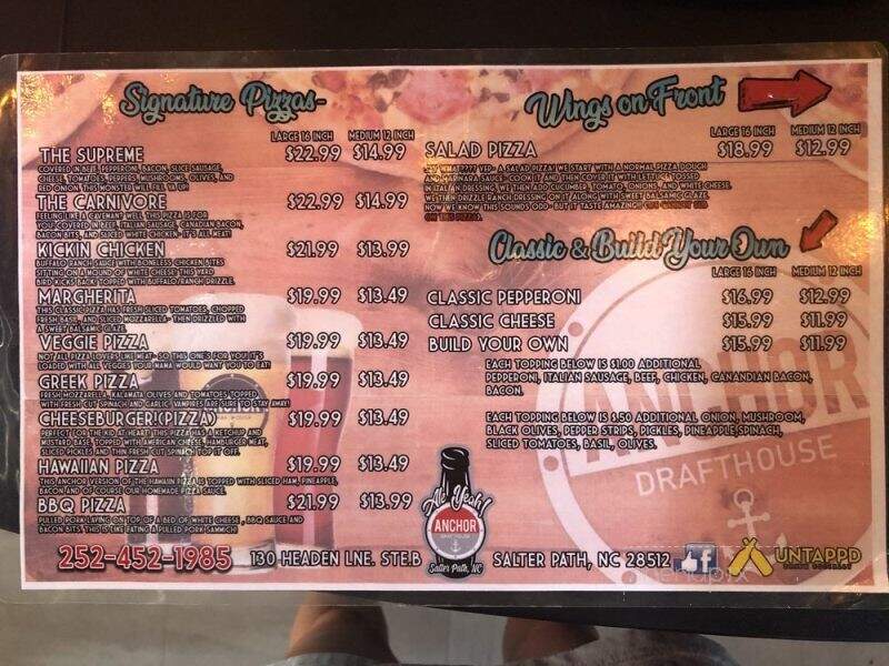 Anchor Draft House - Indian Beach, NC menu_pic
