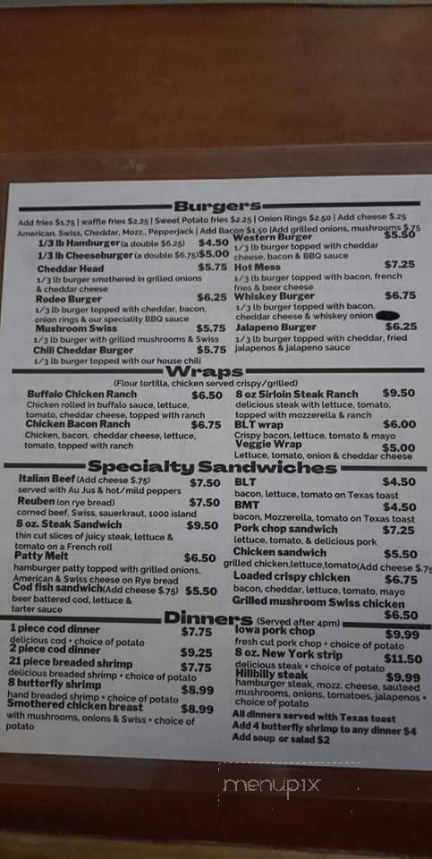 Iron Horse Social Club - Savanna, IL menu_pic