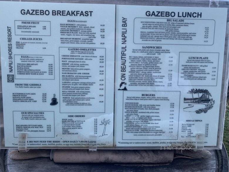 Gazebo Restaurant - Lahaina, HI menu_pic