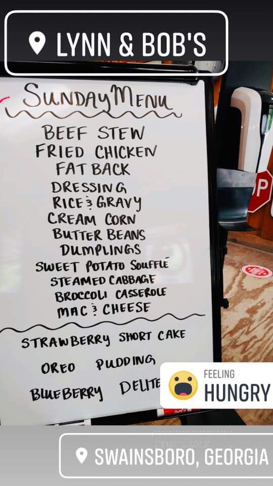 Lynn & Bob's Bar-B-Q Place - Swainsboro, GA menu_pic