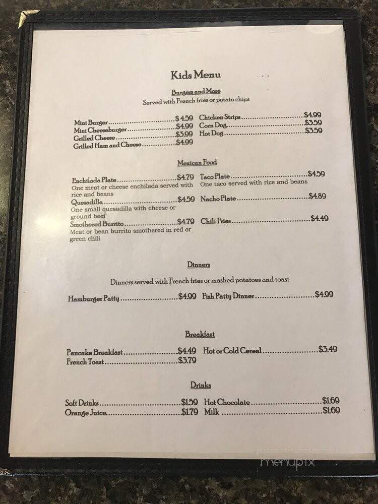 Sierra Grande Restaurant - Des Moines, NM menu_pic