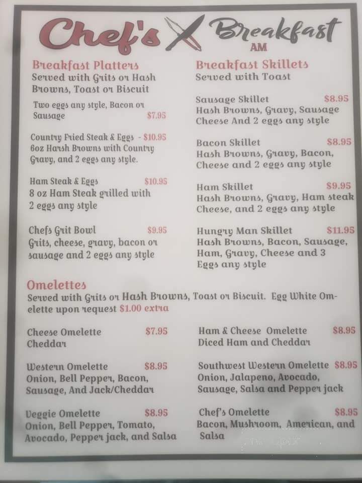 Chef's - Monticello, AR menu_pic