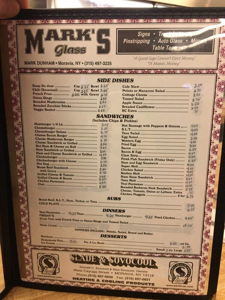 Barb's Diner - Locke, NY menu_pic