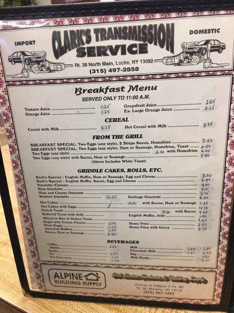 Barb's Diner - Locke, NY menu_pic