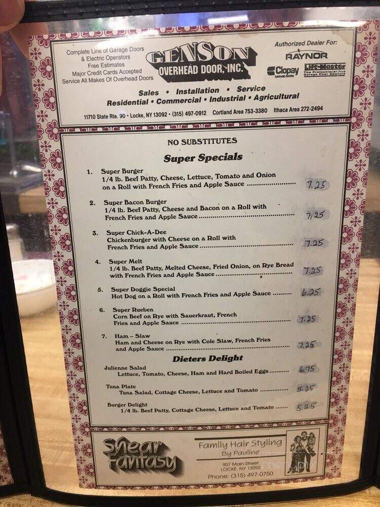 Barb's Diner - Locke, NY menu_pic