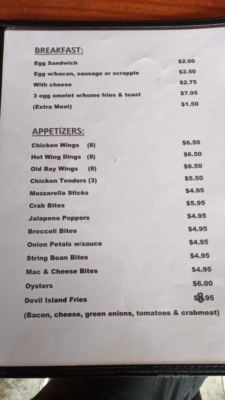 Memories Dockside Bar & Grill - Deal Island, MD menu_pic