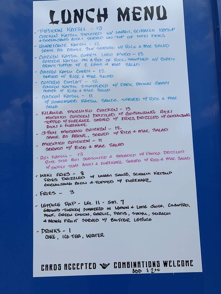 Leekam Lunchwagon - Pukalani, HI menu_pic