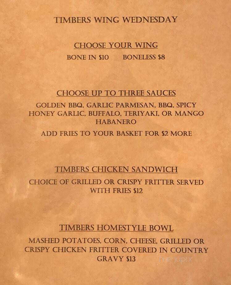 Timbers Roadhouse - Cataldo, ID menu_pic