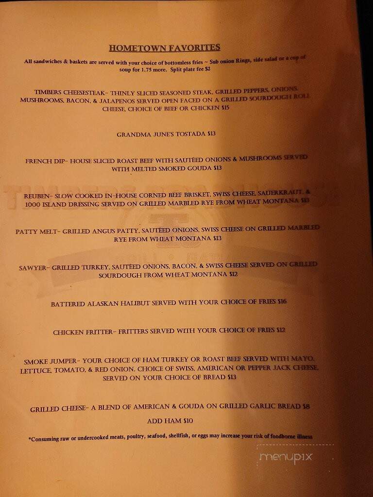 Timbers Roadhouse - Cataldo, ID menu_pic