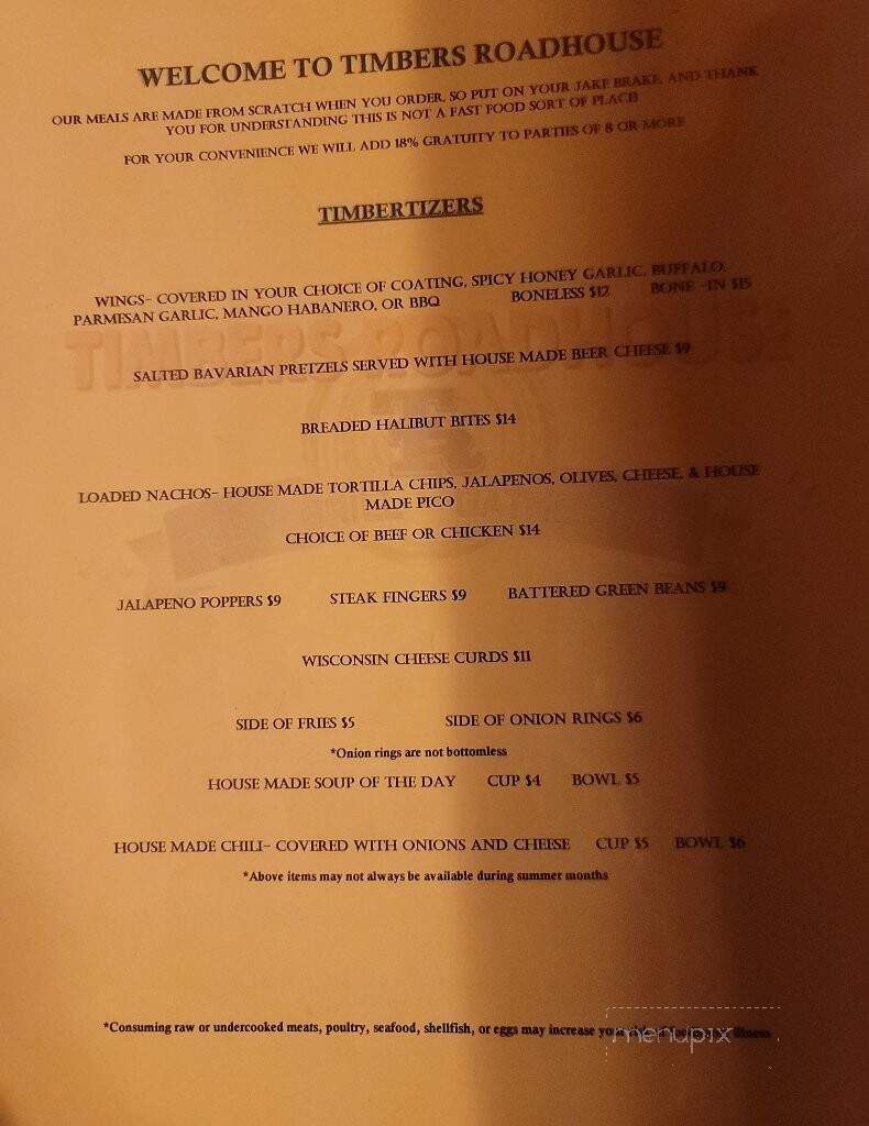 Timbers Roadhouse - Cataldo, ID menu_pic