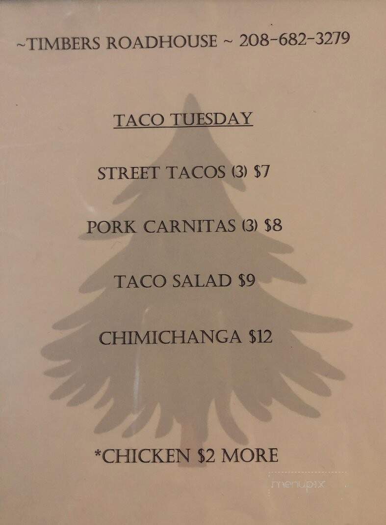 Timbers Roadhouse - Cataldo, ID menu_pic