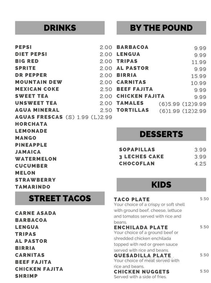San Miguel Mexican Restaurant - Copperas Cove, TX menu_pic
