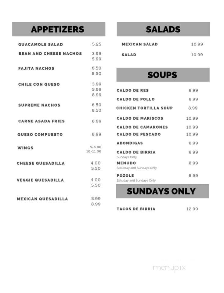 San Miguel Mexican Restaurant - Copperas Cove, TX menu_pic