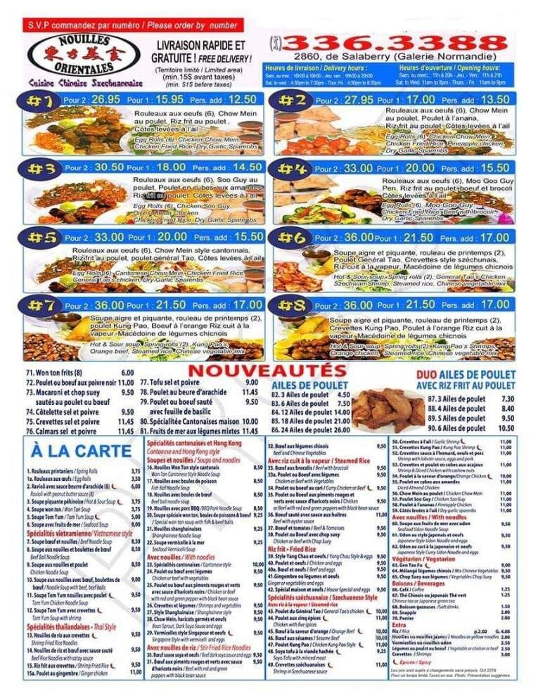 Nouille Orientale - Montreal, QC menu_pic