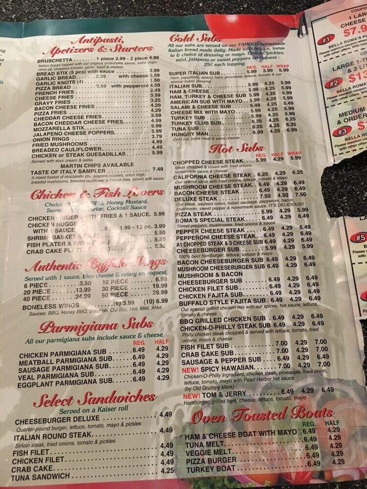Bella Roma - Red Lion, PA menu_pic