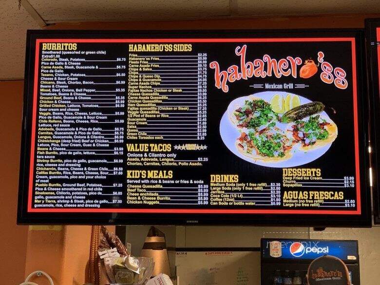 Habaneros - Trinidad, CO menu_pic