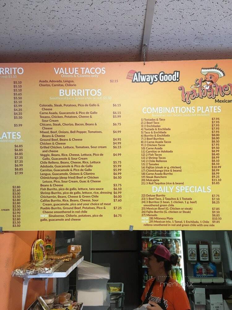 Habaneros - Trinidad, CO menu_pic