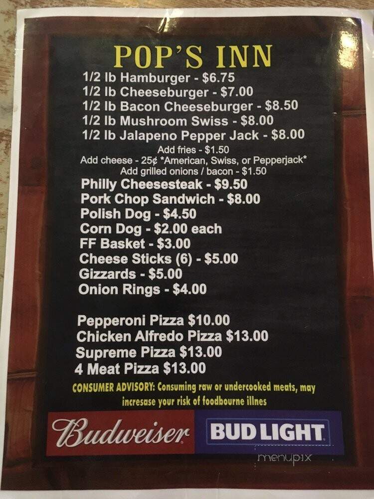 Pop's Inn - Park City, MT menu_pic