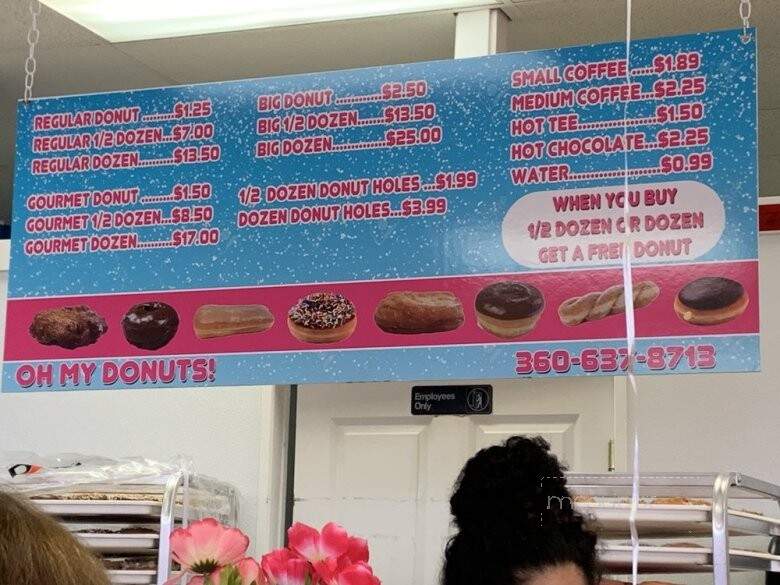 Oh My Donuts - Aberdeen, WA menu_pic