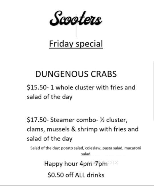 Scooter's Bar and Grill - Pennsville, NJ menu_pic