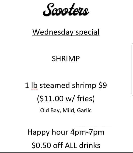 Scooter's Bar and Grill - Pennsville, NJ menu_pic