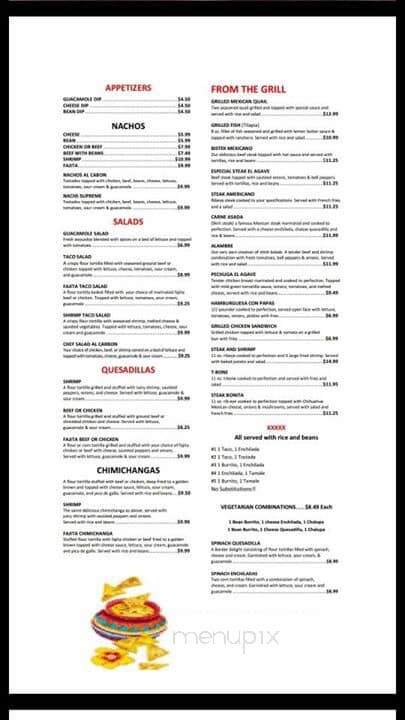 El Agave Grill - Lake Providence, LA menu_pic