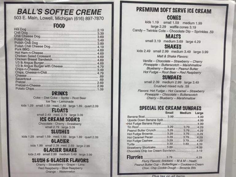 Ball's Softee Creme - Lowell, MI