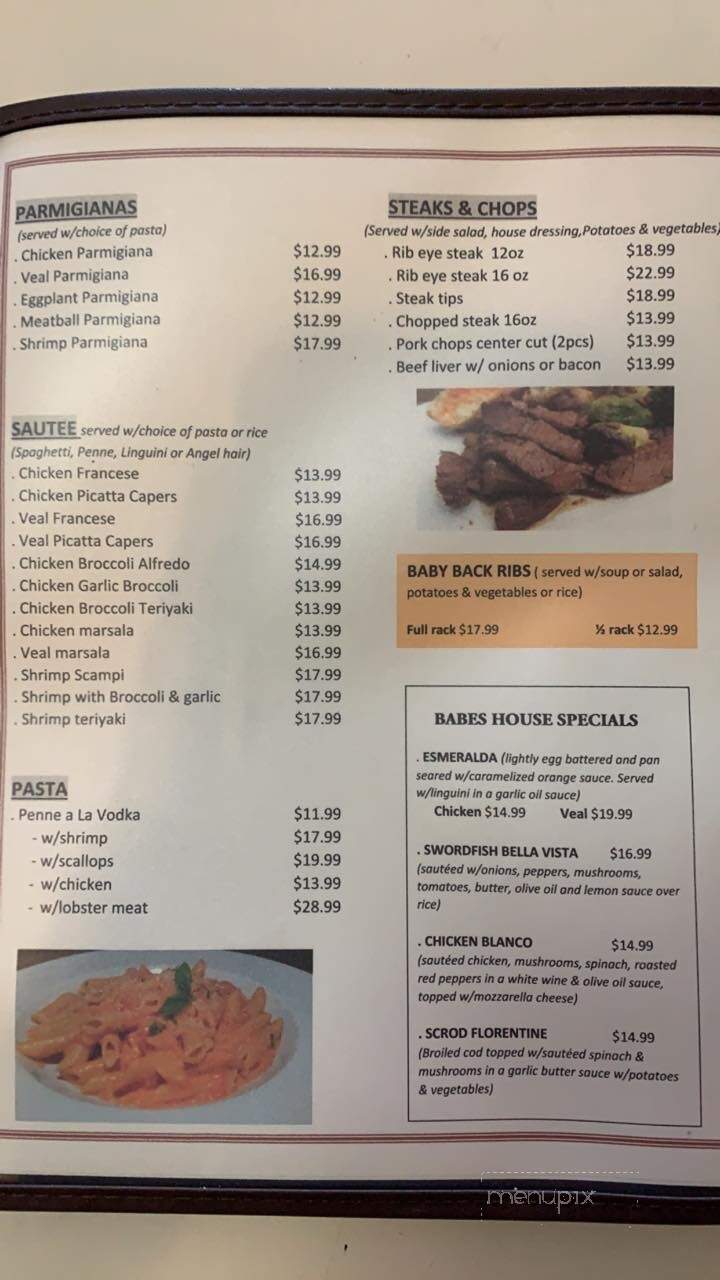 Babe's Place - Attleboro, MA menu_pic