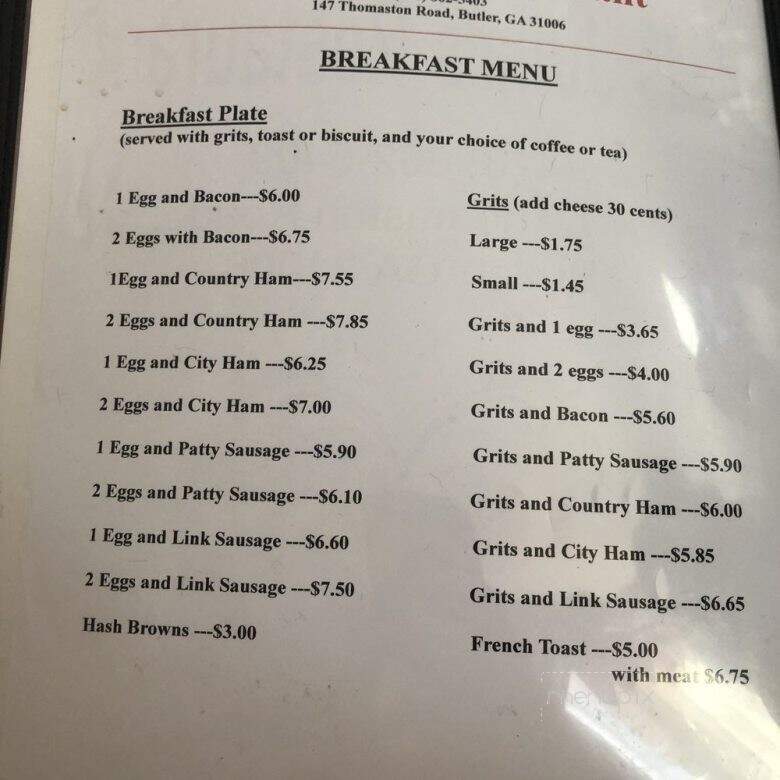 Ms Julia's - Butler, GA menu_pic