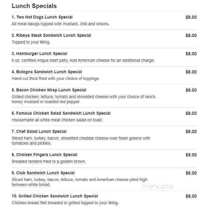 Cannon's Drive-In - Greer, SC menu_pic