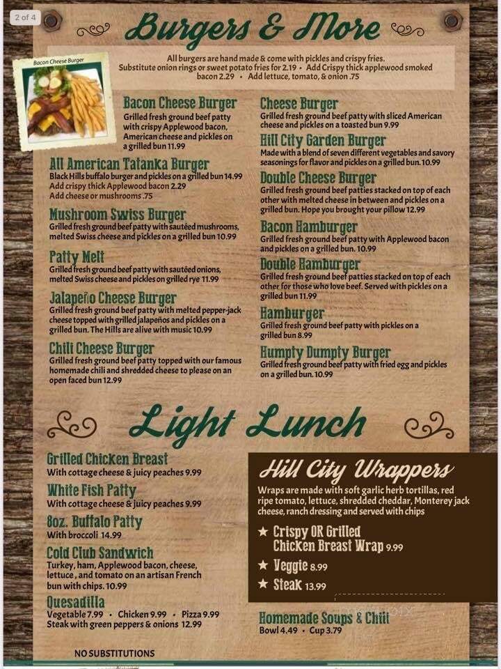 Hill City Cafe - Hill City, SD menu_pic
