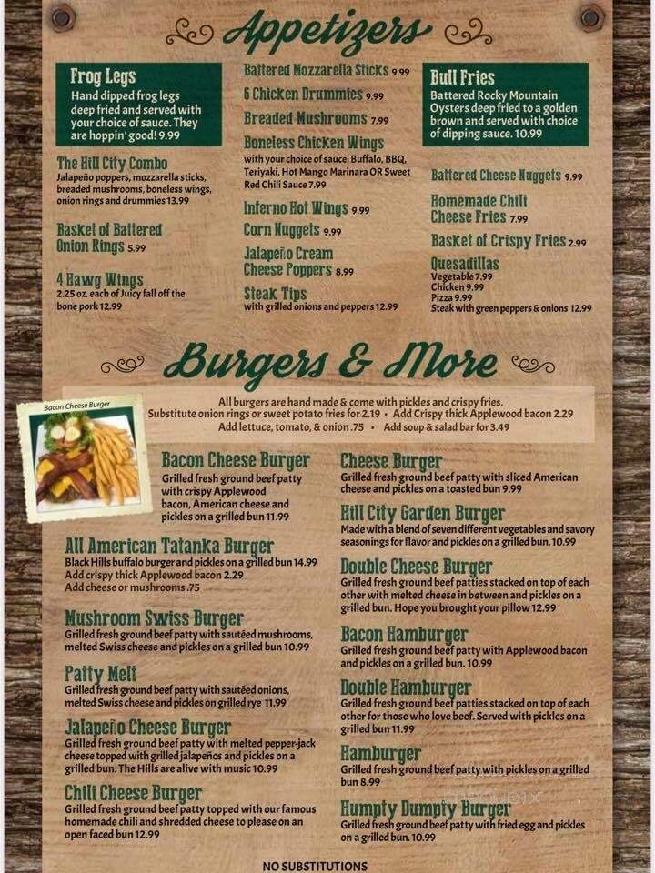 Hill City Cafe - Hill City, SD menu_pic