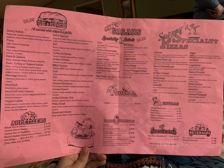 Snappys Pizza - Bon Aqua, TN menu_pic