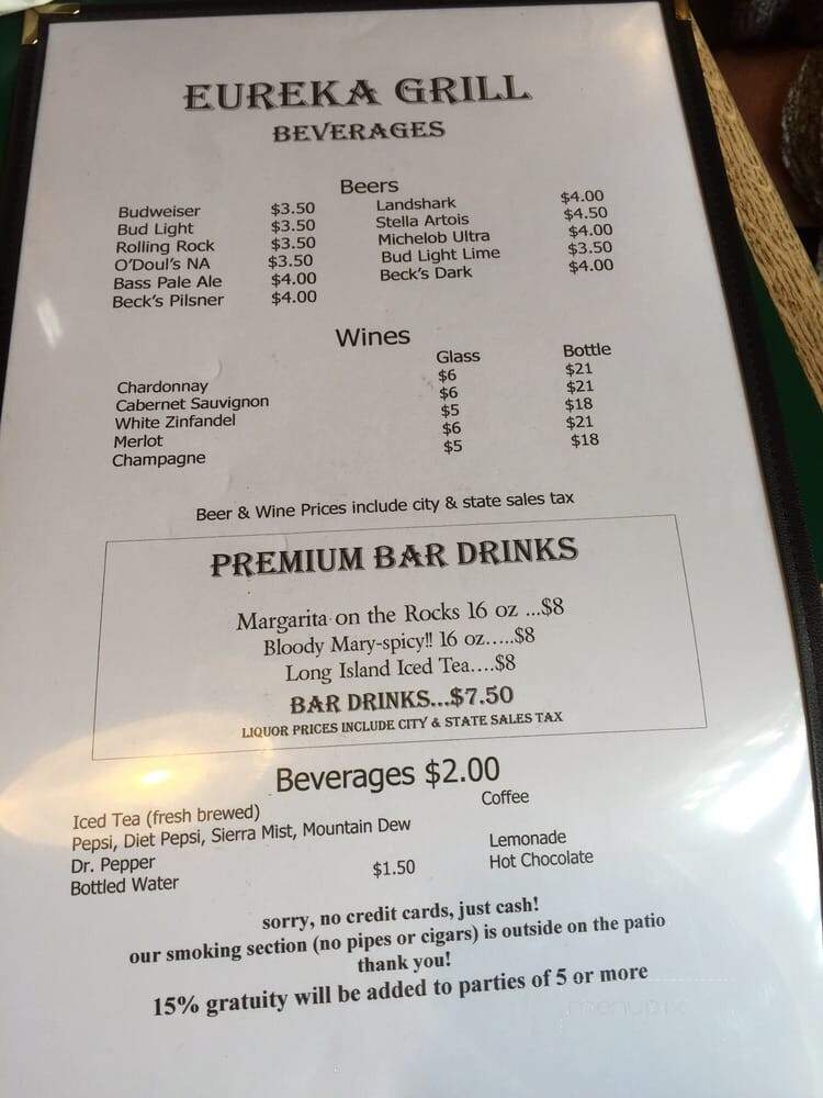 Eureka Grill - Eureka Springs, AR menu_pic